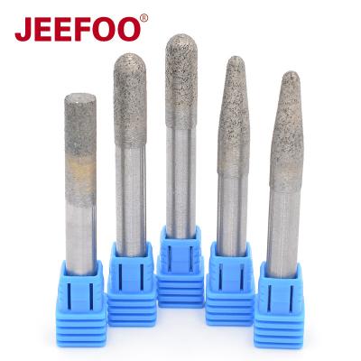 China Endmill Flat Vacuum Cut Welded Diamond Router Bits For Granite Router Marble Cutter Profiling Cutting Stone Edge Engraving Tools for sale