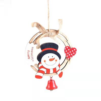 China Factory Wholesale Christmas Tree Bells Hand Made With Wooden Letter Hanging Wind Rings Christmas Wreath for sale