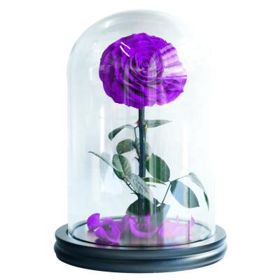 China High Grade Romantic Gift Contact For Cheapest Price 9-10cm Eternal Roses Forever Preserved In L Glass Dome for sale