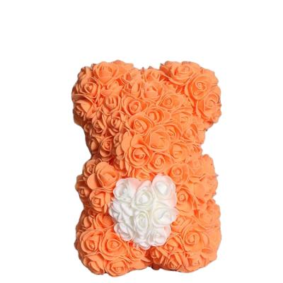 China Gift Factory Supply 25cm PE Foam Bead Hand Made Teddy Rose Bear For Valentine's Day for sale