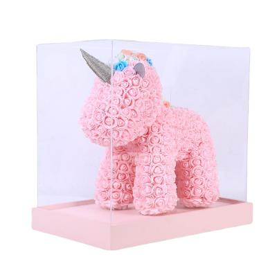 China The special gift Unicorn Foam hand-made factory supply artificial rose bear for Valentine's Day for sale