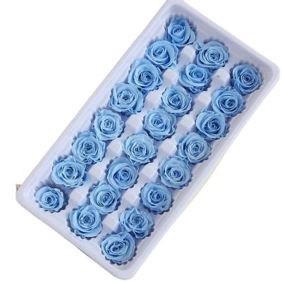 China DIY Designs 2-3cm Mini Head 24pcs Eternal Roses Only Preserved Forever For Bouquet Design for sale