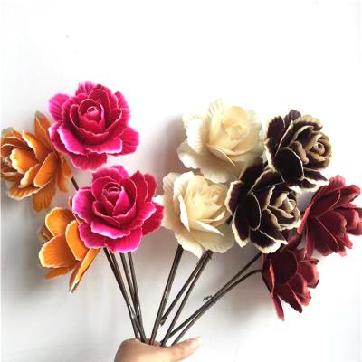 China Colorful home decoration shooting props combination in art of dry wooden flower peony flower arrangement handcrafted materials for sale