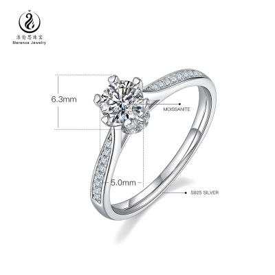 China Anniversary Wuzhou Merence Jewelry Wholesale Price Jewelry Gra Certificated Moissanite Stone 925 Silver Engagement Ring For Women for sale