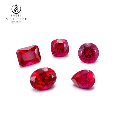 China Jewelry Making Merence Jewelry Pigeon Blood 1 Carat Pear Round Brilliant Cut Loose Stone Gemstone Lab Created Red Ruby Gems Grown for sale