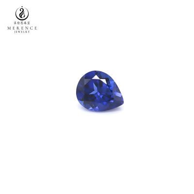 China Jewelry Making Merence Jewelry Pear Cut Shape Sapphire Gemstone Loose Stone Lab Created Gems Developed Royal Blue Sapphire for sale