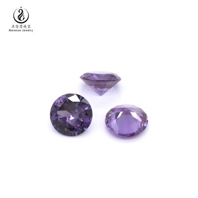 China Jewelry Making 46# Color Corundum Brilliant Machine Cut Round Shape Alexander Sapphire Synthetic Loose Corundum Gemstone for sale