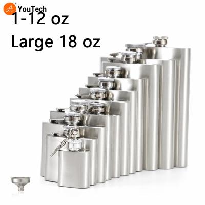 China CLASSIC 1-12 Ounce Stainless Steel Hip Flask With Lid Funnel Pocket Hip Flask Alcohol Whiskey Hip Flask Screw Portable Drinkware Barware for sale