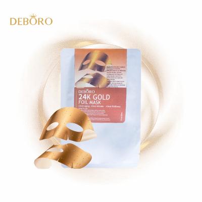 China Moisturizer Anti-wrinkle 24k Gold Foil Skin Care Private Label Moisturizer 24K Gold Face Mask Facial Organic Sheet for sale