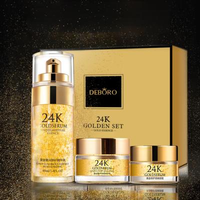 China 3 Pieces 24k Luxury Anti Aging Skin Care Serum Set Luxury Nourishing Nourishing Beauty Skin Care for sale