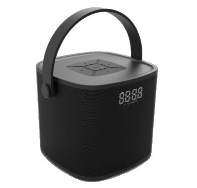 China Mini Portable Outdoor Loudspeaker Wireless USB Clock Speaker Music Surround Metal Speaker for sale