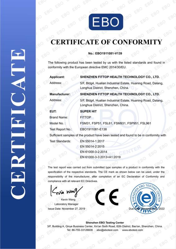 CE - Shenzhen Fittop Health Technology Co., Ltd.