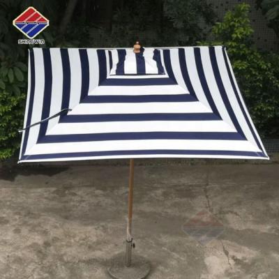 China Modern Aluminum Outdoor Patio Umbrella with 4 Seater Sides for Cafe Market Restaurant Hotel Sun Beach Garden for sale