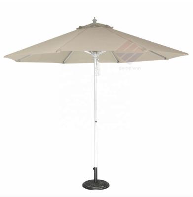 China Large modern quality aluminum outdoor umbrella with 8 panels for long use cafe market restaurant hotel sun beach garden for sale