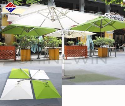 China Modern Quality Aluminum Multi Cantilever Umbrella with 4 Hanging Heads for Restaurant Hotel Cafe Outdoor Cafe for sale