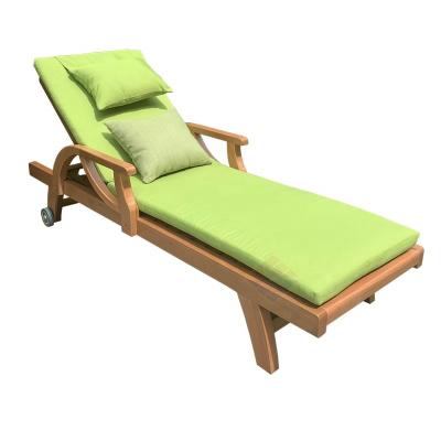 China Modern Outdoor Wooden Sun Convertible Lounge Chair with Armrest Mattress for Poolside Hotel Club Restaurant Garden Patio Beach for sale