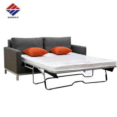 China Quality folding foldable sofa bed with stainless steel leg and cushions for living room restaurant hotel home apartment for sale