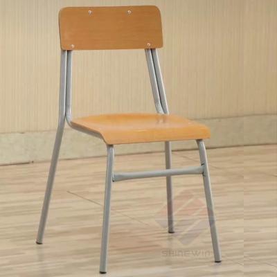 China Mordern school furniture student classroom stacking study chair with wooden seat&back for colleage meeting training for sale