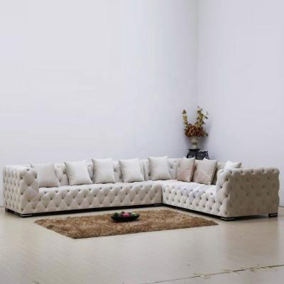 China Sofa Bed Quality PU Leather Tufted Sectional Sofa With Button For Living Room Furniture Club Home Apartment for sale