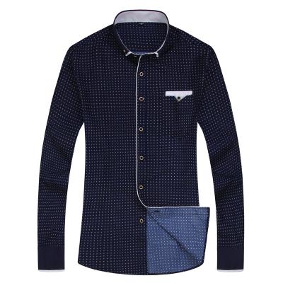 China Breathable Men Fashion Long Sleeved Casual Printed Shirt Slim Fit Male Social Business Dress Shirt Brand Men Clothing for sale