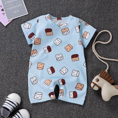 China New Summer Short-sleeved One-piece Cartoon 100% Cotton Baby Girl's Pajamas for sale