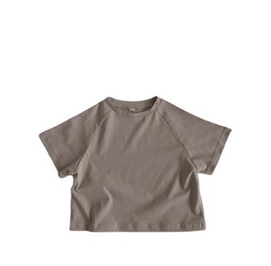 China Kids Boys T-shirt Cotton Baby Clothing Summer T-shirt Children Solid Top Size 2-7 Year Old for sale