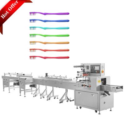 China horizontal food toothbrush packing machine pillow bag packaging machine/flow packing machine for sale