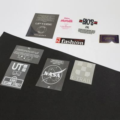 中国 Washable Heat Transfer Label For Apparel Printing Custom Logo Care Size Vinyl Heat Transfer Sticker 販売のため