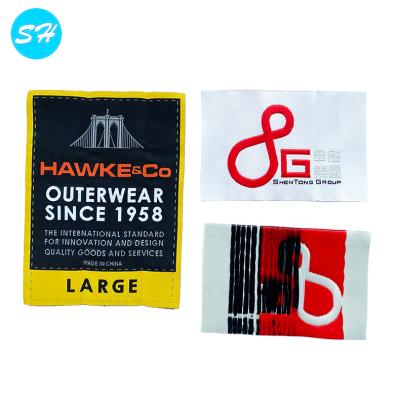 China Sustainable Wholesale High Quality Recycled Custom Logo Garment Label Satin Woven Label For Apparel for sale