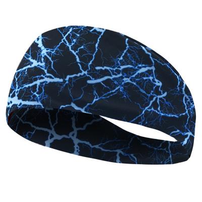 China Fashionable Design Logo Acceptable Wide Hair Band Custom Elasticity Polyester Headbands Cheap Breathable Adjustable Sports Headband for sale