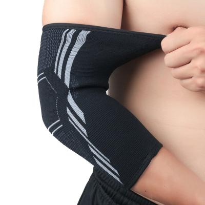 China Gym Adult Elastic Sports Elbow High Elbow Compression Support Protector Sleeve Knitting Breathable Tennis Elbow Guard for sale