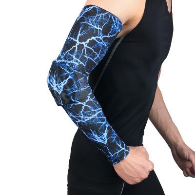 China Breathable Compression Elastic Arm Sleeves With EVA Padded Elbow For Tennis Basketball Volleyball Sports Fitness Protector for sale