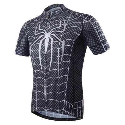 China SUGAR Superhero Cycling Jersey Men's Clothing Short Sleeve Black Evil Spiderman Breathable Cycling Wear for sale