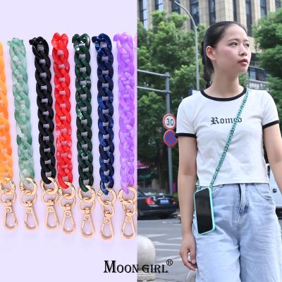 China Eco-Friendly Wholesale Acrylic Pendant Chain Hanger Mobile Cell Phone Strap Mobil Phone Lanyard Case Chain For Women for sale