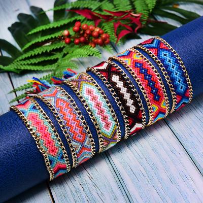 China TRENDY 6Pcs Lace Up Bohemian Braided Bracelet For Women Shape Pulseras Chic Woven Handmade Femme Jewelry for sale