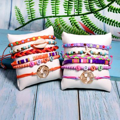 China 6 Pieces FASHIONABLE Miyuki Tila Beads Bracelet Women Map Boho Braided Fashion Pulseras Femme Letter Jewelry for sale