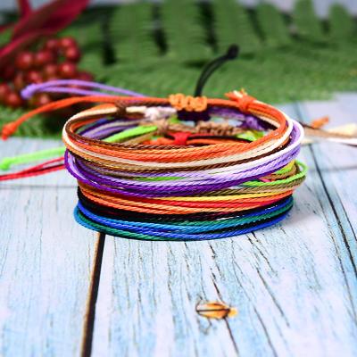 China TRENDY Waterproof 6Pcs Surf Bohemian Bracelet For Women Men Fashion Handmade Trendy Chic Wax Rope Pulseras Mujer for sale