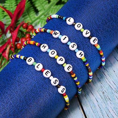 China TRENDY 4Pcs Bless Hope Wish Bracelet For Women Fashion Bohemian Trendy Bohemian Summer Chic Pulseras Mujer Femme for sale