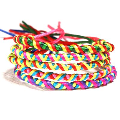 China Chic Charms Pulseras Women Girls 5 Piece Rainbow Color Yoga Weave FASHIONABLE Bohemian Friendship Hand Chain Rope Bracelet for sale