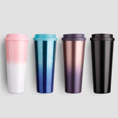 China Custom Business Logo Stainless Steel 304 Vacuum Coffee Thermos Car Mug With Straw for sale