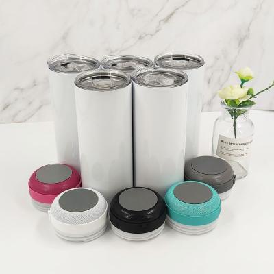 China New Business Design Stainless Steel Speaker 20Oz Sublimation Music Cup Tumbler With Lids for sale