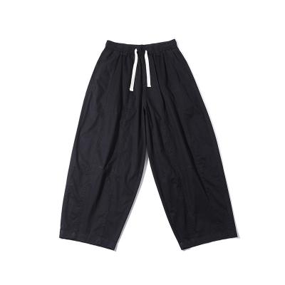 China Spring and autumn other drawstring work pants men's wear retro casual straight cotton soft wide-leg pants for sale