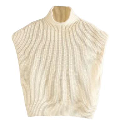 China 2021 New Anti-wrinkle Women Knit Sweater Vest Shoulder Sweater Women Sweater High Street Wide Warm Knitted Tank Tops for sale