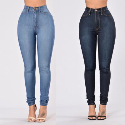 China Jeans 2021 Selling Woman High Waist Breathable Warm Elastic Hips Skinny Pencil Pants Women Clothing High Quality for sale