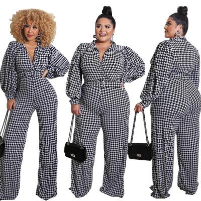 China Breathable Overalls Winter Plus Size Straight Long Sleeve Fitted One Piece Outfit Blet Stylish Plaid Overalls Wholesale Dropshipping for sale