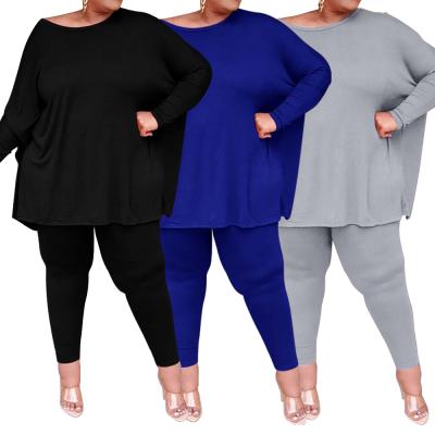 China Breathable Big Women Plus Size Panty Sets Big Set 4XL 5XL Two Piece Long Sleeve Tops And Woman Tracksuit Jogging 2 Piece Sets Outfits for sale