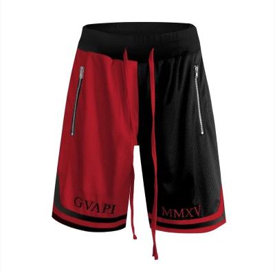 China HG2106 Premium Quality Anti-Wrinkle Stitching Color Mesh Custom Running Men Gym Shaping Quick Dry Sports Basketball Shorts For Men for sale