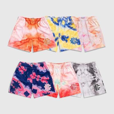 China MS1009 Customizable QUICK DRY Copy On Retro Youth Mesh Sports Poly Tie Dye Gym Men's Casual Basketball Shorts for sale