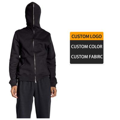 China black Anti-wrinkle single face full zip custom hoodie tracksuit casual sweatsuit heavy cotton emboss hoodie for sale