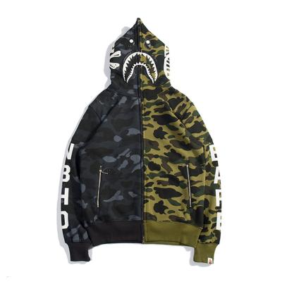 China 2021 new design B4 mix camouflage hoodie new arrival casual jacket men Anti-wrinkle shark camouflage fashion bape hoody for sale